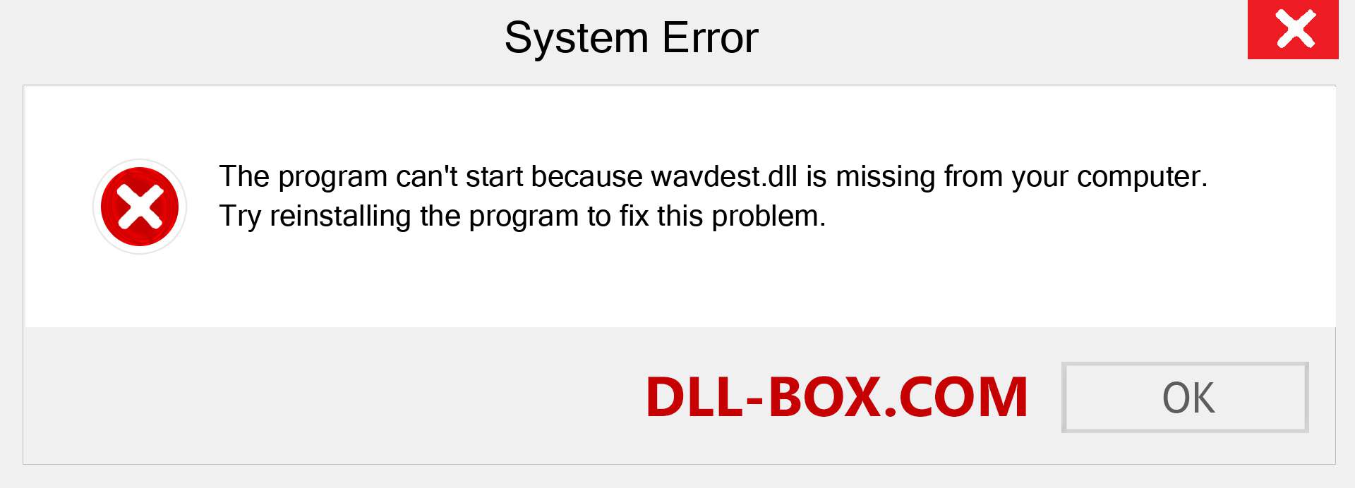  wavdest.dll file is missing?. Download for Windows 7, 8, 10 - Fix  wavdest dll Missing Error on Windows, photos, images